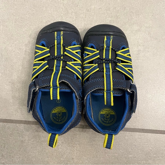 Child Of Mine by Carter’s Blue and Yellow Velcro Toddler Boy Sandals Size 6 - Picture 3 of 7